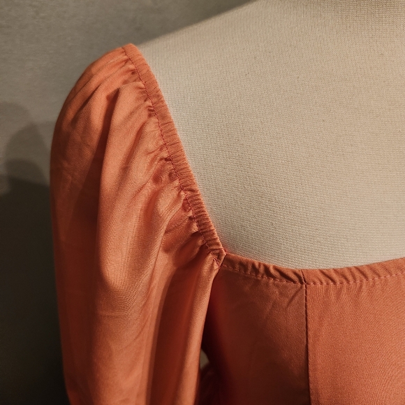 Exlura NWT Boho Peasant Dress Coral Like Color Sz. Small - Picture 9 of 15